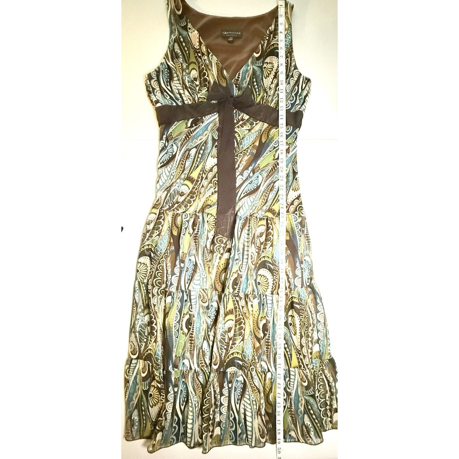 Vintage Connected Babydoll Maxi Dress Sz 16 Paisley Tiered Fairy Boho 90s Y2k — image 6 of 8